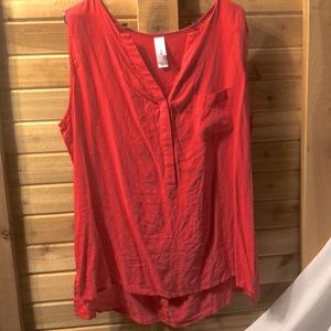 Pure Energy Sleeveless Top with Button Split Neck